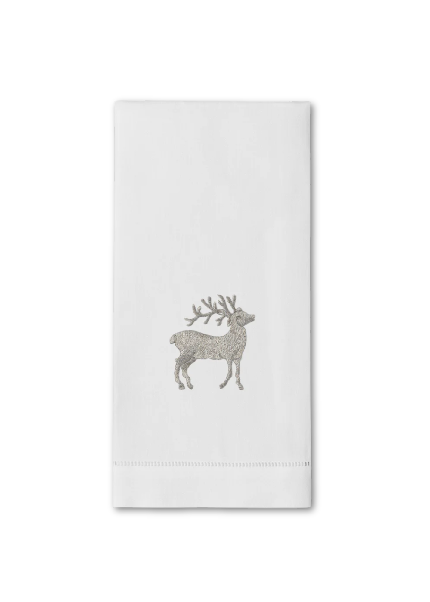 Silver Reindeer Embroidered Everyday Towel
