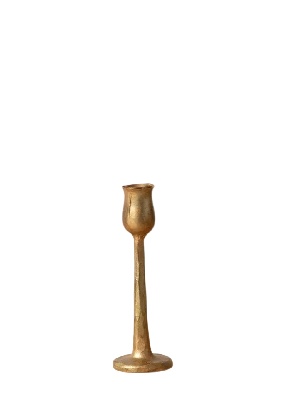 Small Gilded Iron Candlestick Holder