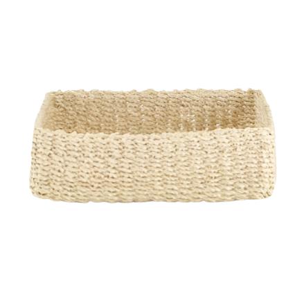 Small Woven Abaca Napkin Holder in White