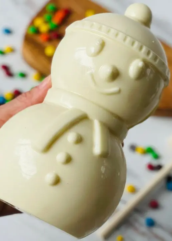 Smashable M&M Filled White Chocolate Snowman