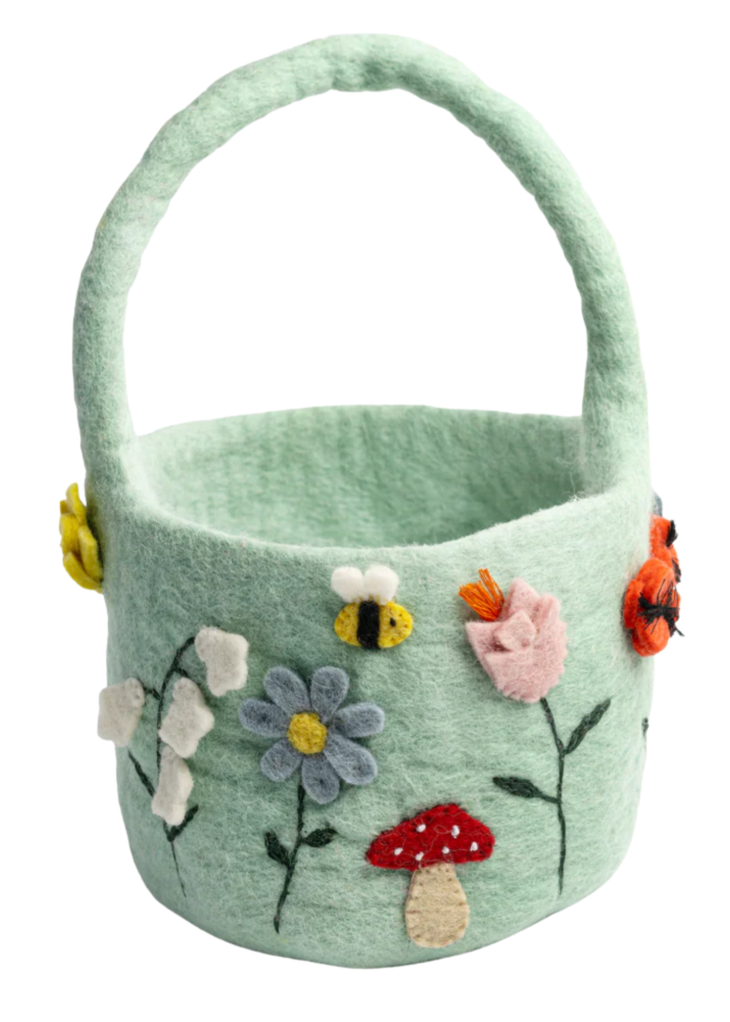 Spring Flowers Felted Easter Bucket