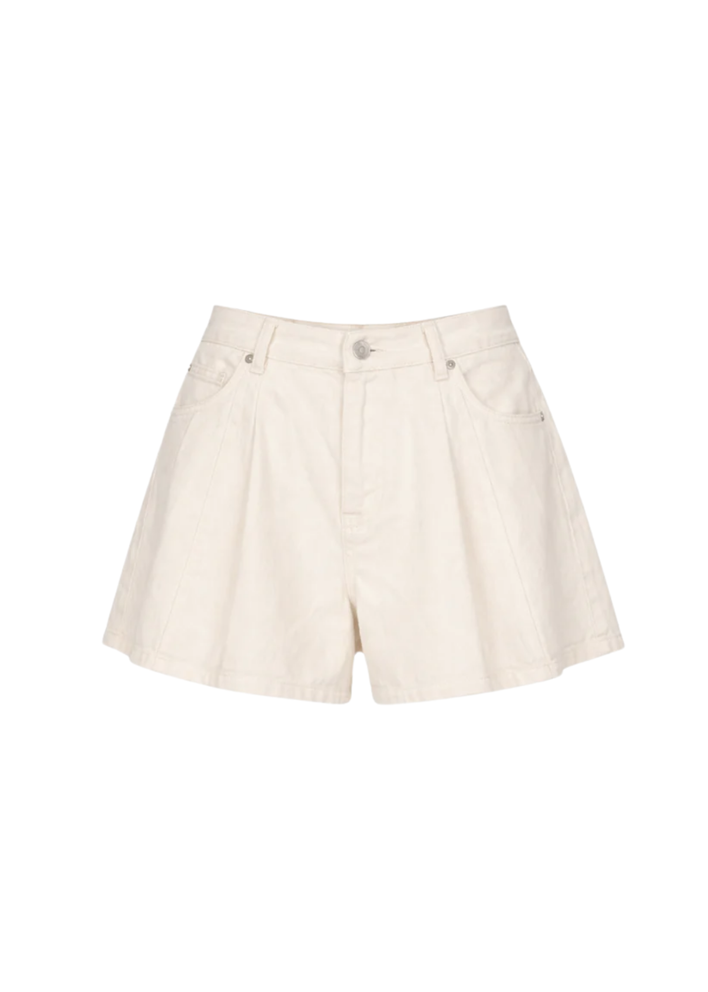 Stasia Denim Shorts in Cream