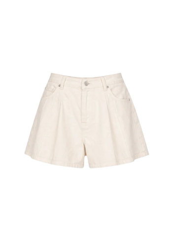 Stasia Denim Shorts in Cream