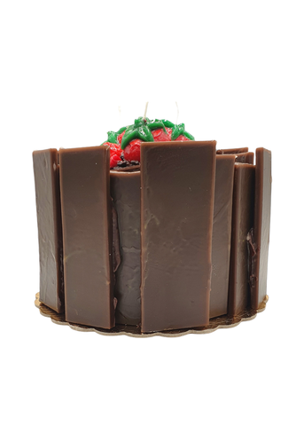 Strawberry Topped Chocolate Brick Cake Candle