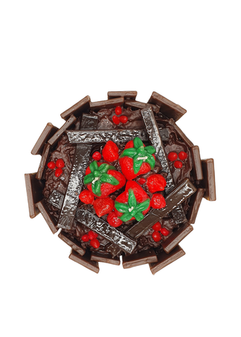 Strawberry Topped Chocolate Brick Cake Candle