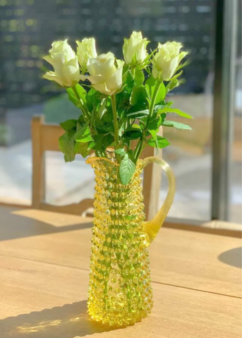 Citrine Tall Hobnail Pitcher