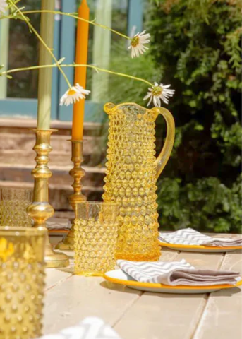 Citrine Tall Hobnail Pitcher