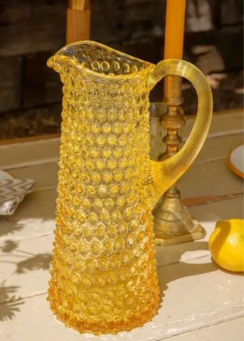 Citrine Tall Hobnail Pitcher