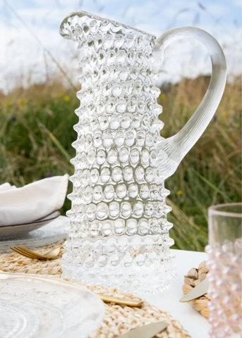 Clear Tall Hobnail Pitcher