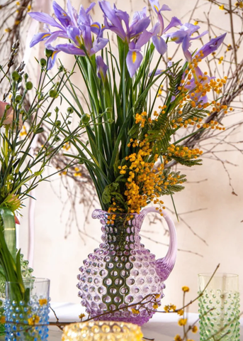 Lilac Round Hobnail Pitcher
