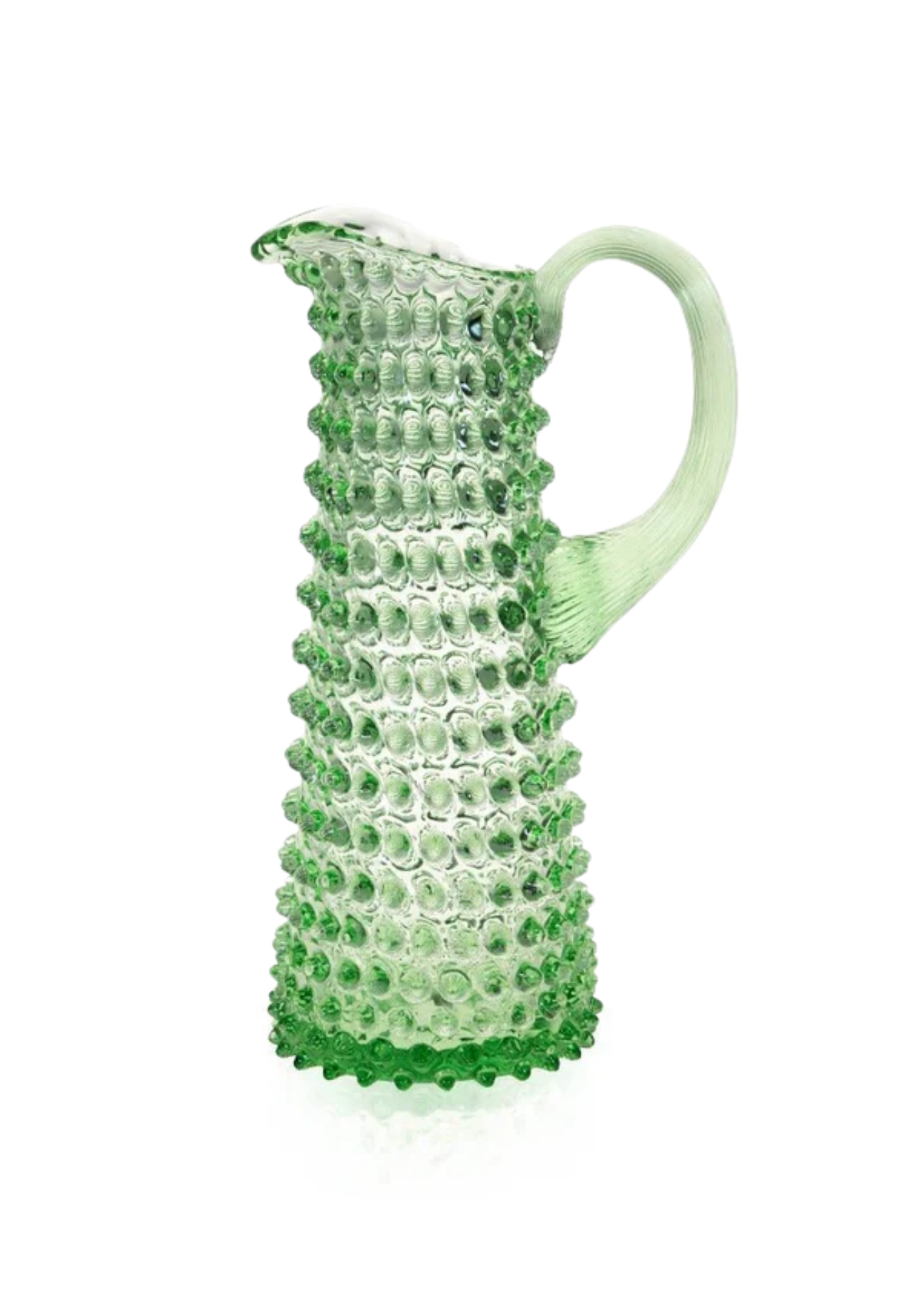 Light Green Tall Hobnail Pitcher