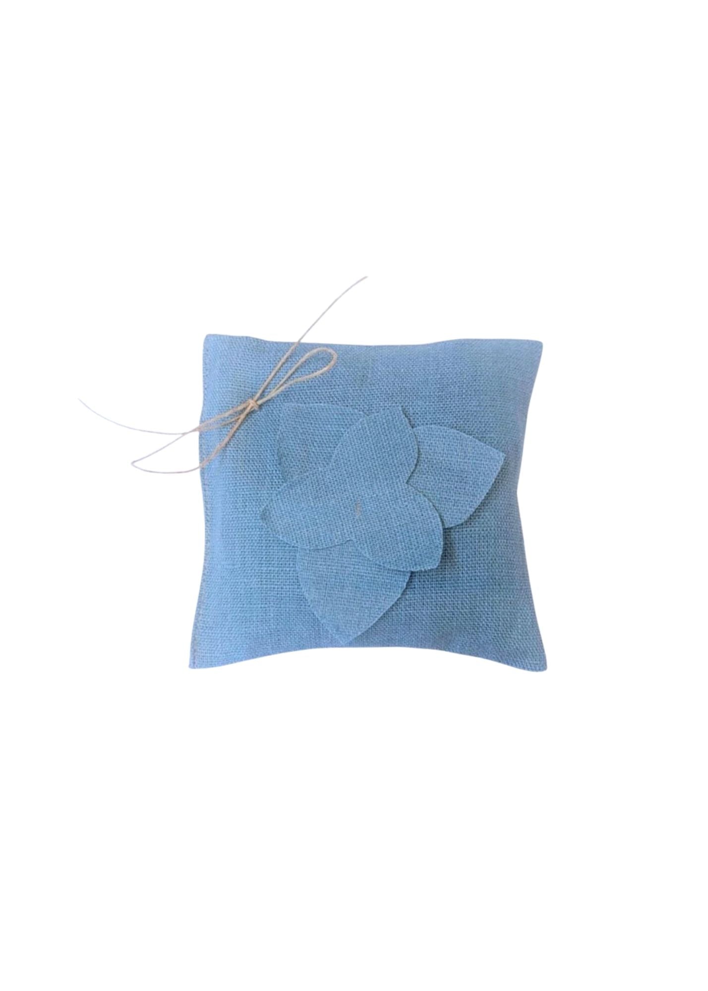 Daffodil Blossom Lavender Scented Italian Linen Sachet  in Cerulean Blue