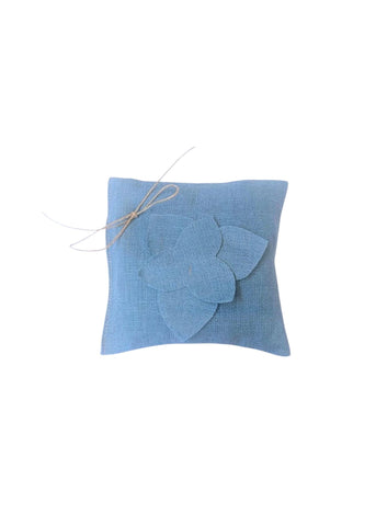 Daffodil Blossom Lavender Scented Italian Linen Sachet  in Cerulean Blue