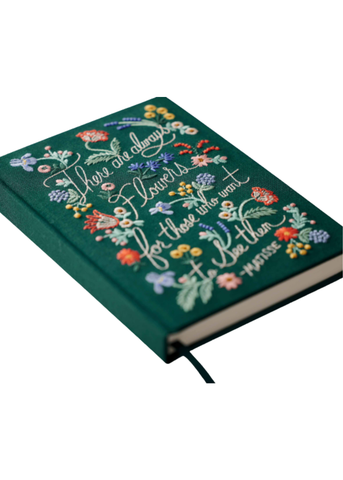 There Are Always Flowers Embroidered Journal