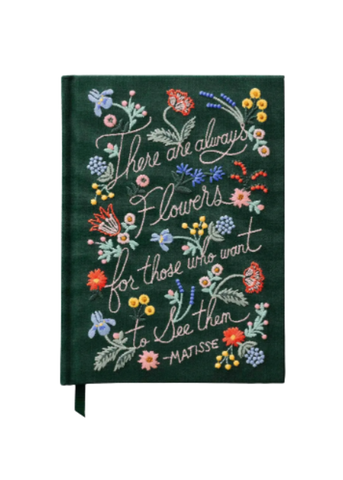 There Are Always Flowers Embroidered Journal