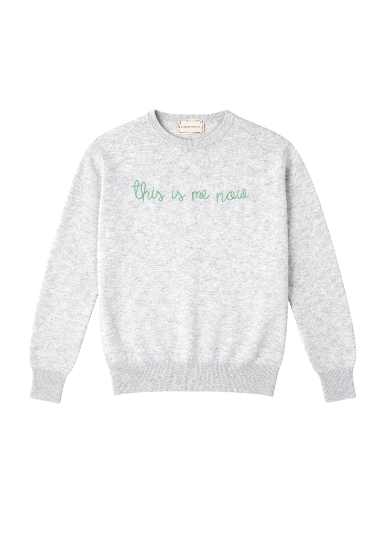 This Is Me Now Long Sleeve Crewneck Sweater in Smoke