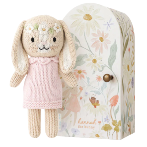 Tiny Hannah The Bunny Crochet Doll + Her House In Blush