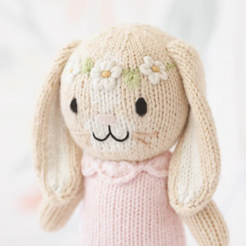 Tiny Hannah The Bunny Crochet Doll + Her House In Blush
