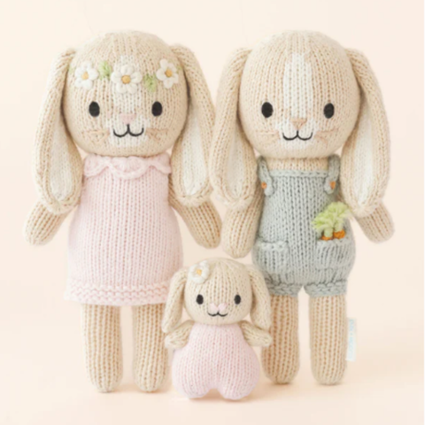 Tiny Hannah The Bunny Crochet Doll + Her House In Blush
