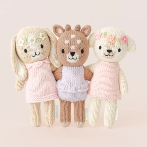 Tiny Hannah The Bunny Crochet Doll + Her House In Blush
