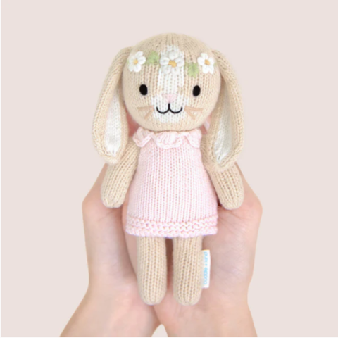 Tiny Hannah The Bunny Crochet Doll + Her House In Blush
