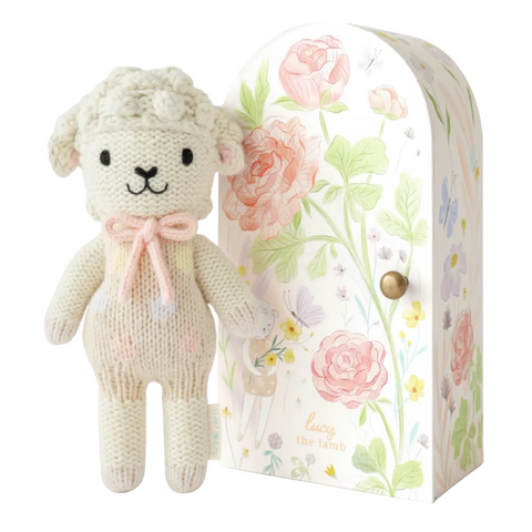 Tiny Lucy The Lamb Crochet Doll + Her House In Pastel