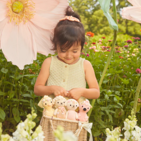 Tiny Lucy The Lamb Crochet Doll + Her House In Pastel