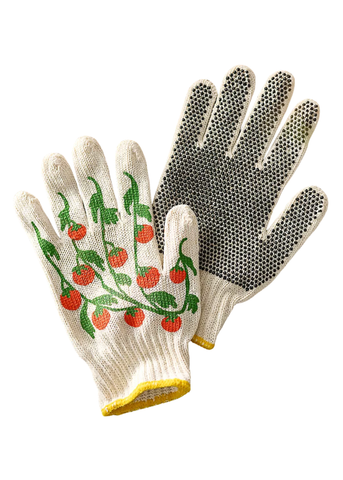 Screen-Printed Tomato Gardening Gloves