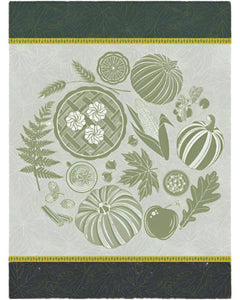 Thanksgiving Tea Towel in Fougere Green