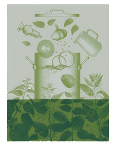 Veloutes d'Orties Tea Towel in Green