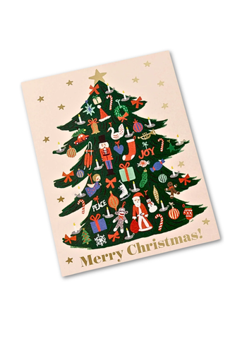 Trimmed Tree Illustrated Greeting Card