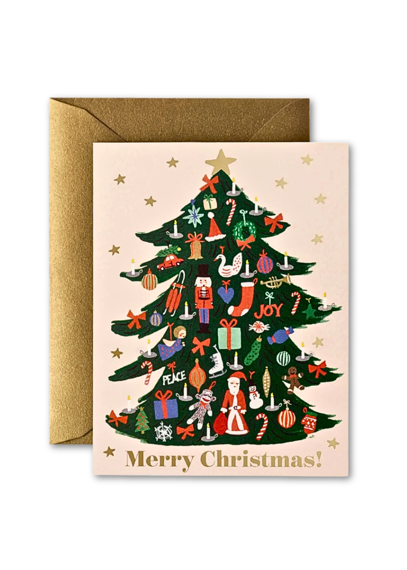 Trimmed Tree Illustrated Greeting Card
