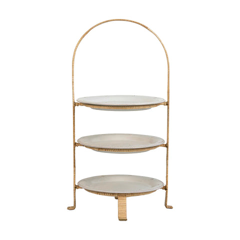 Provence Rattan Triple Tiered Server In Whitewash