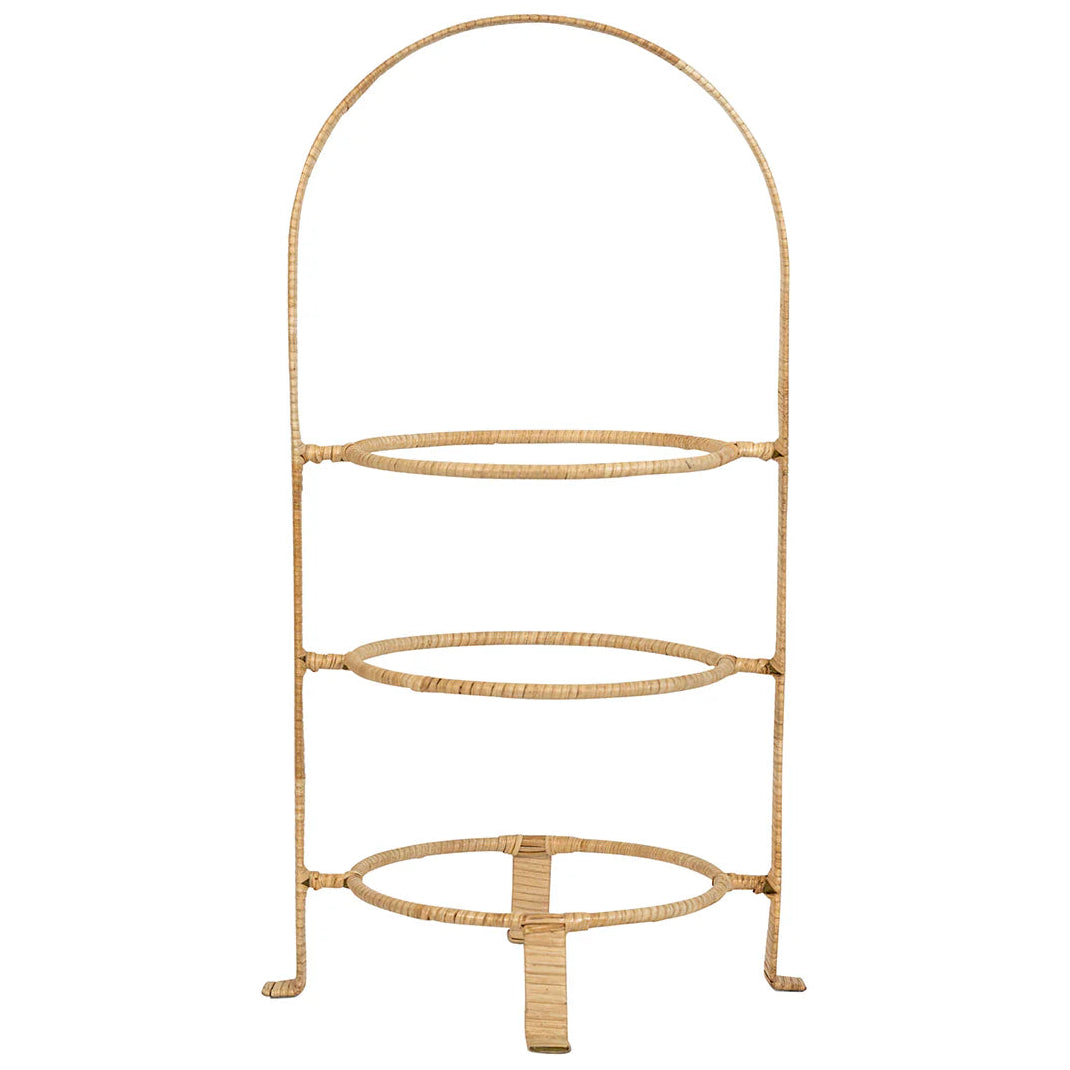 Provence Rattan Triple Tiered Server In Whitewash