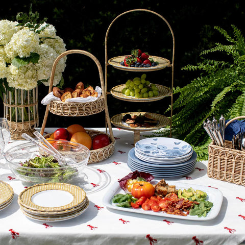 Provence Rattan Triple Tiered Server In Whitewash