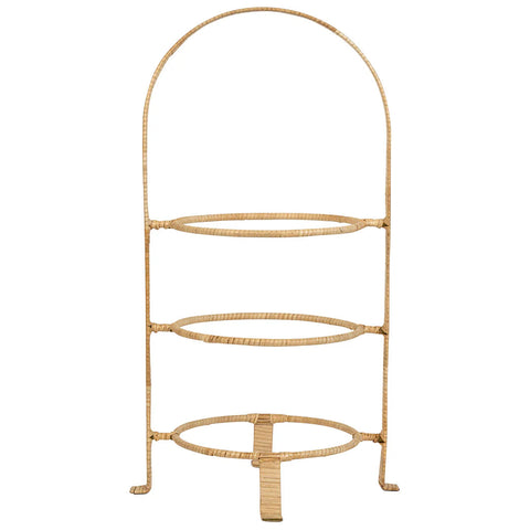 Provence Rattan Triple Tiered Server In Whitewash