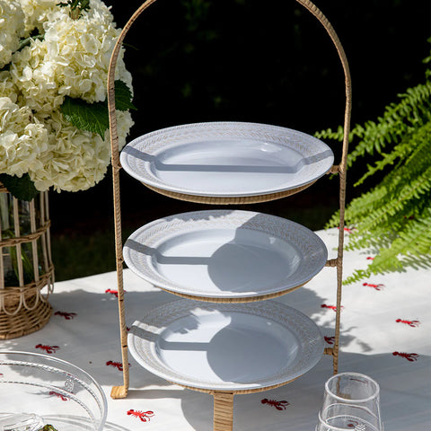 Provence Rattan Triple Tiered Server In Whitewash