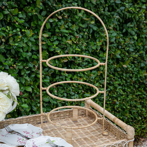 Provence Rattan Triple Tiered Server In Whitewash