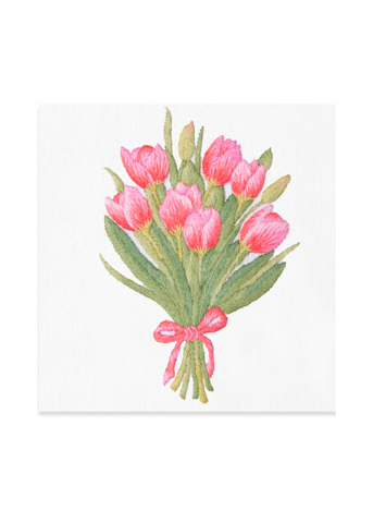 Embroidered Tulip Bouquet Everyday Towel