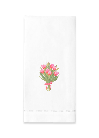 Embroidered Tulip Bouquet Everyday Towel