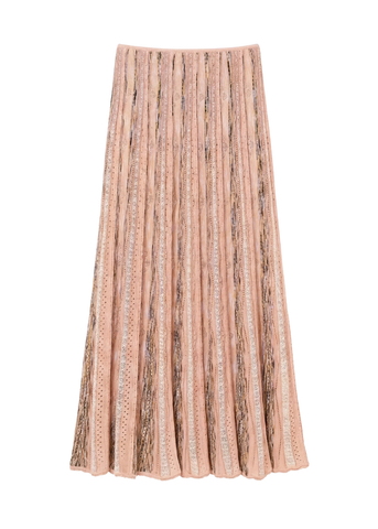 Clio Ribbon Knit Midi Skirt In Hibiscus