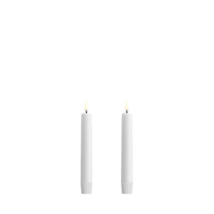 LED Taper Candle Pair In Nordic White