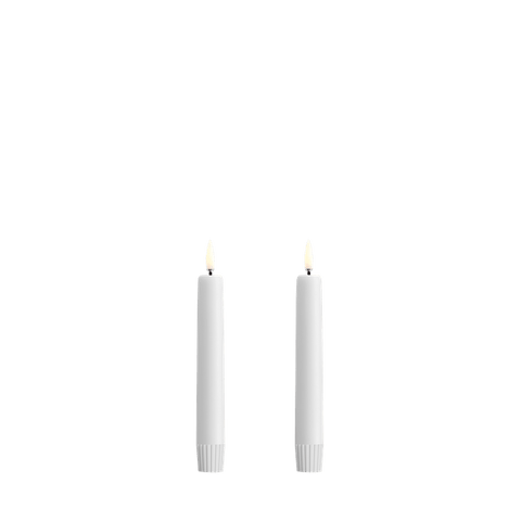 LED Taper Candle Pair In Nordic White