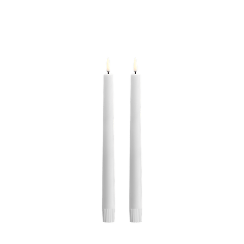 LED Taper Candle Pair In Nordic White