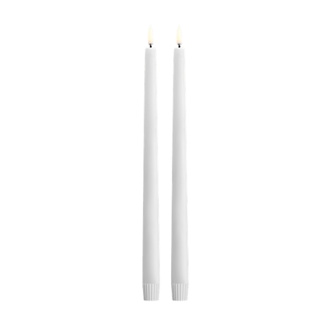 LED Taper Candle Pair In Nordic White