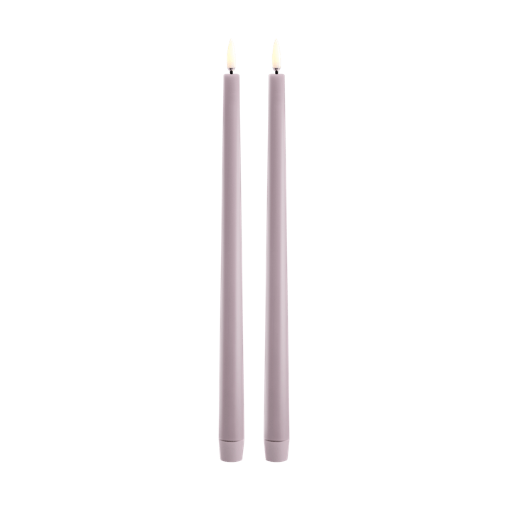 LED Slim Taper Candle Pair In Lavender