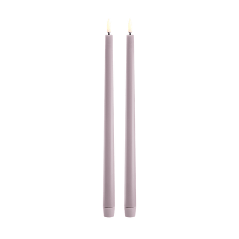 LED Slim Taper Candle Pair In Lavender