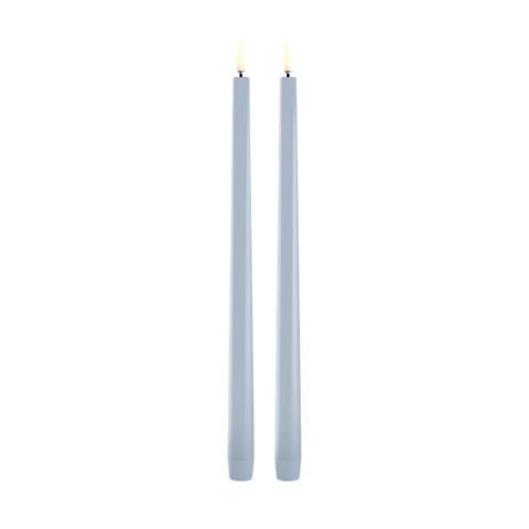 LED Slim Taper Candle Pair In Sky Blue