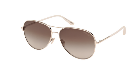 Clark Metal Sunglasses in Rose Gold Havana + Brown Gradient
