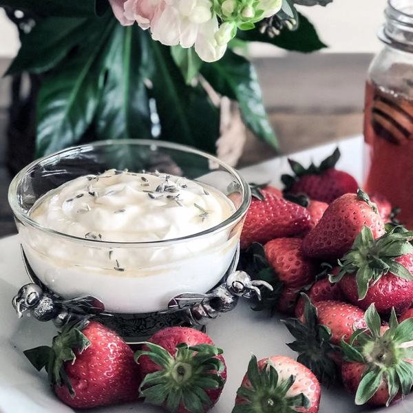 Pewter + Glass Bee Honey Bowl